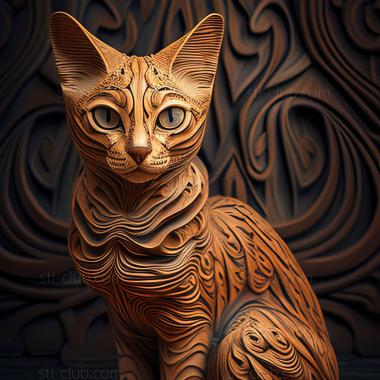 3D model st Ocicat cat (STL)